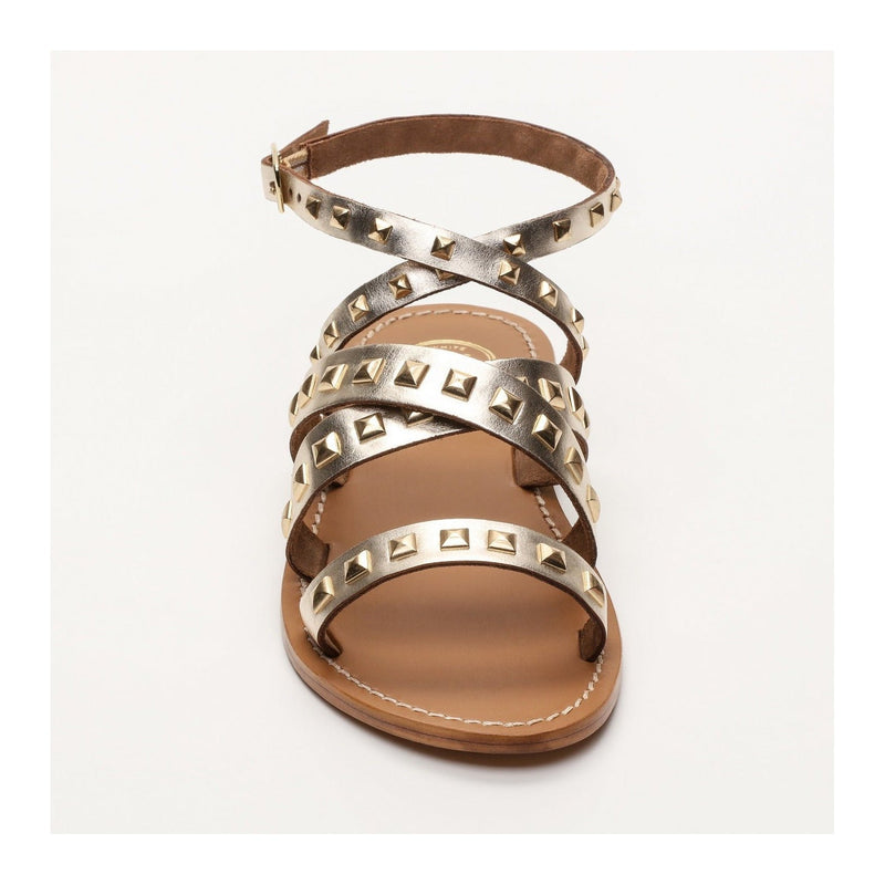 Sol Blanco - Sandalias Amari - Buff Gold / Square Studs Gold - Dorado