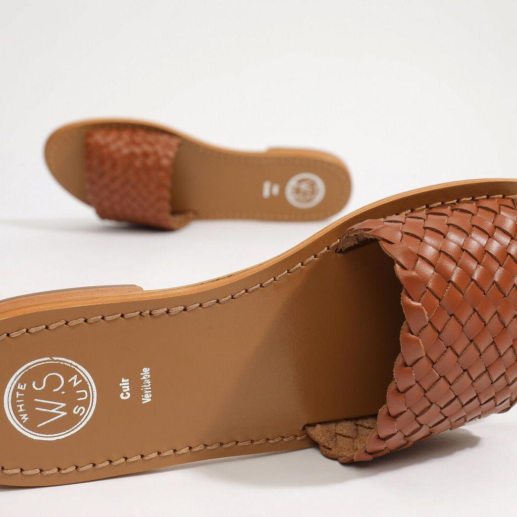 White Sun - Candida Mules - Camel Buff (Tresse 8B) - Camel