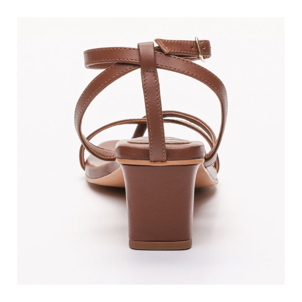 White Sun - Cheyenne Heeled Sandals - Brown Sheep Nappa - Brown
