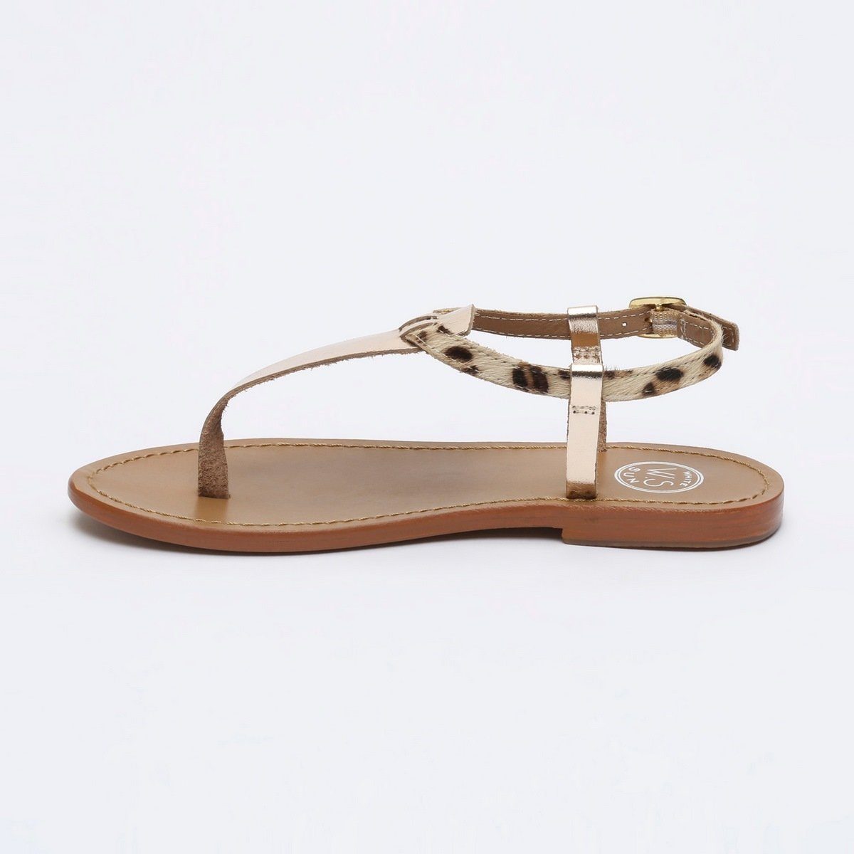 White Sun - Bulla Sandals - Gold Buff - Gold+Leopard