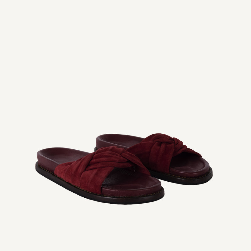 Jeannette Bordeaux leather sandals