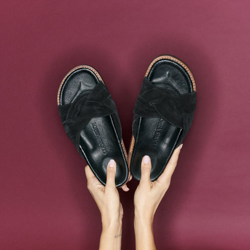 Jeannette Leather Sandals Black