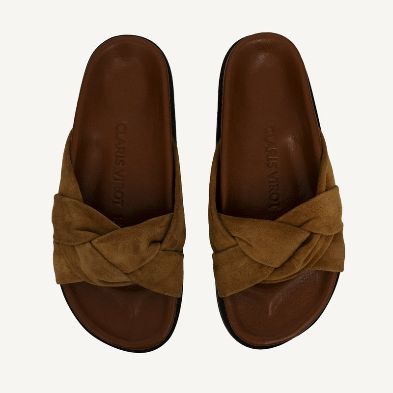 Jeannette Pecan Leather Sandals