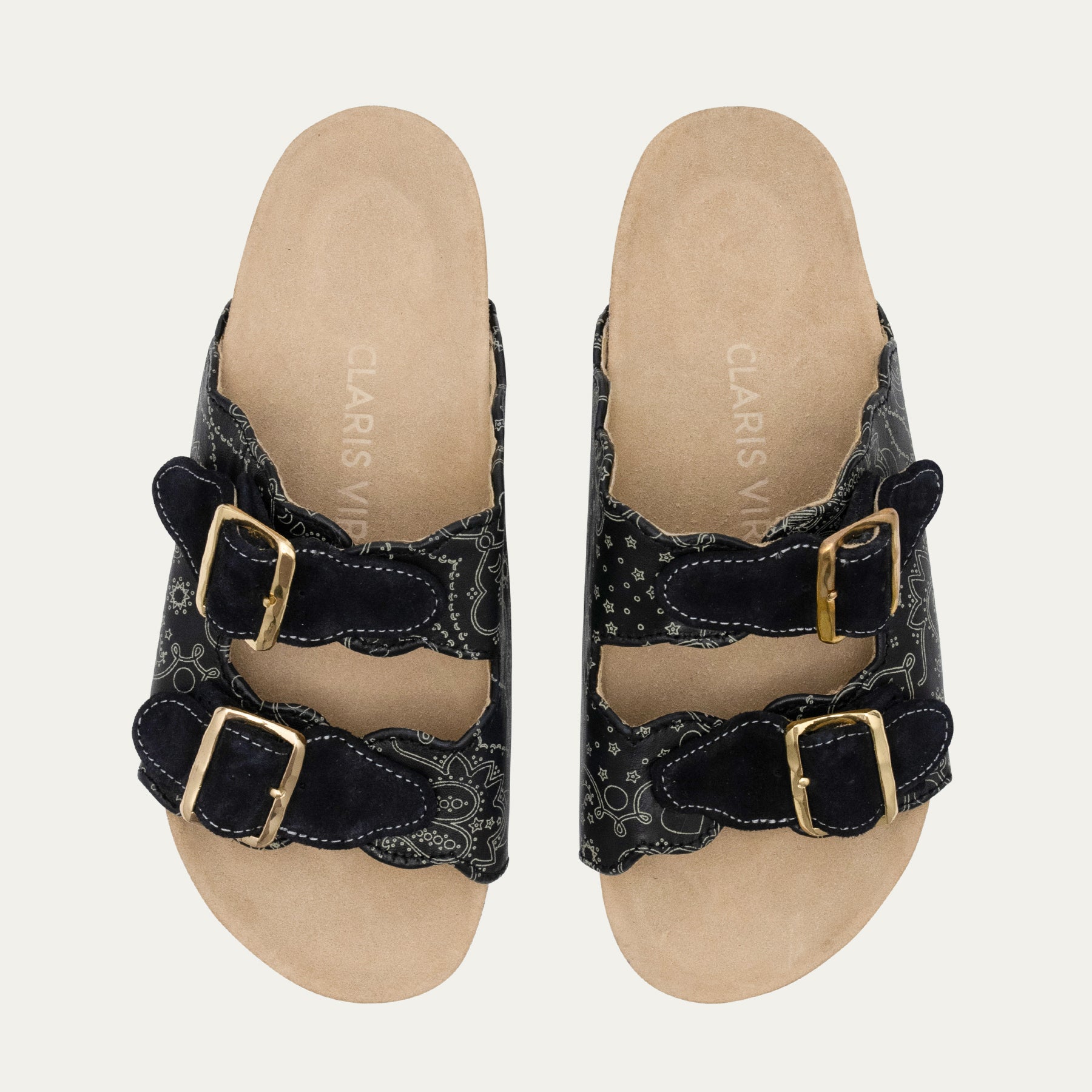 Sandales Cuir Nappa Noir Odette Bandana