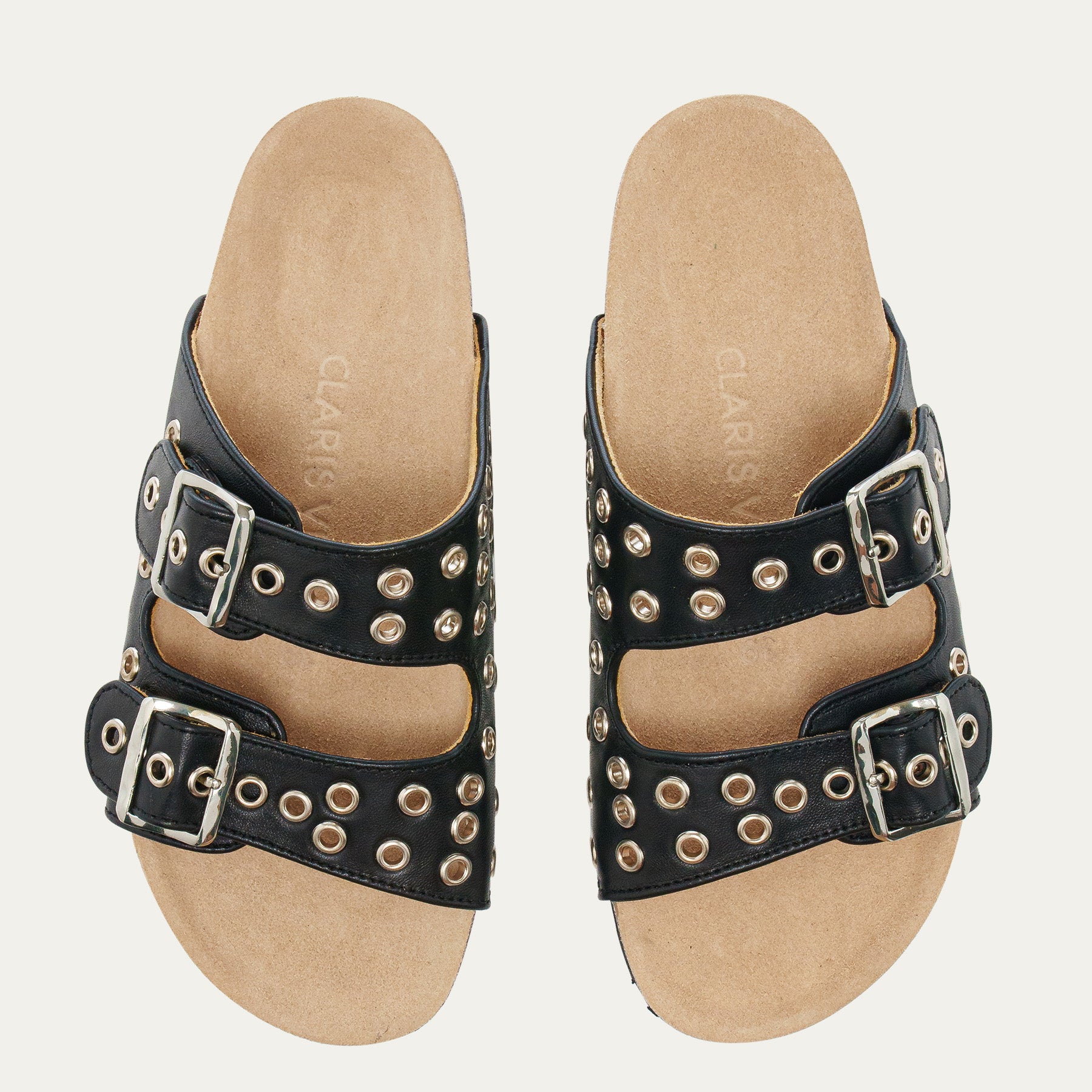 Sandales Cuir Nappa Noir Odette Oeillets