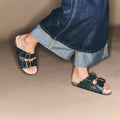 Sandales Cuir Nappa Noir Odette Bandana