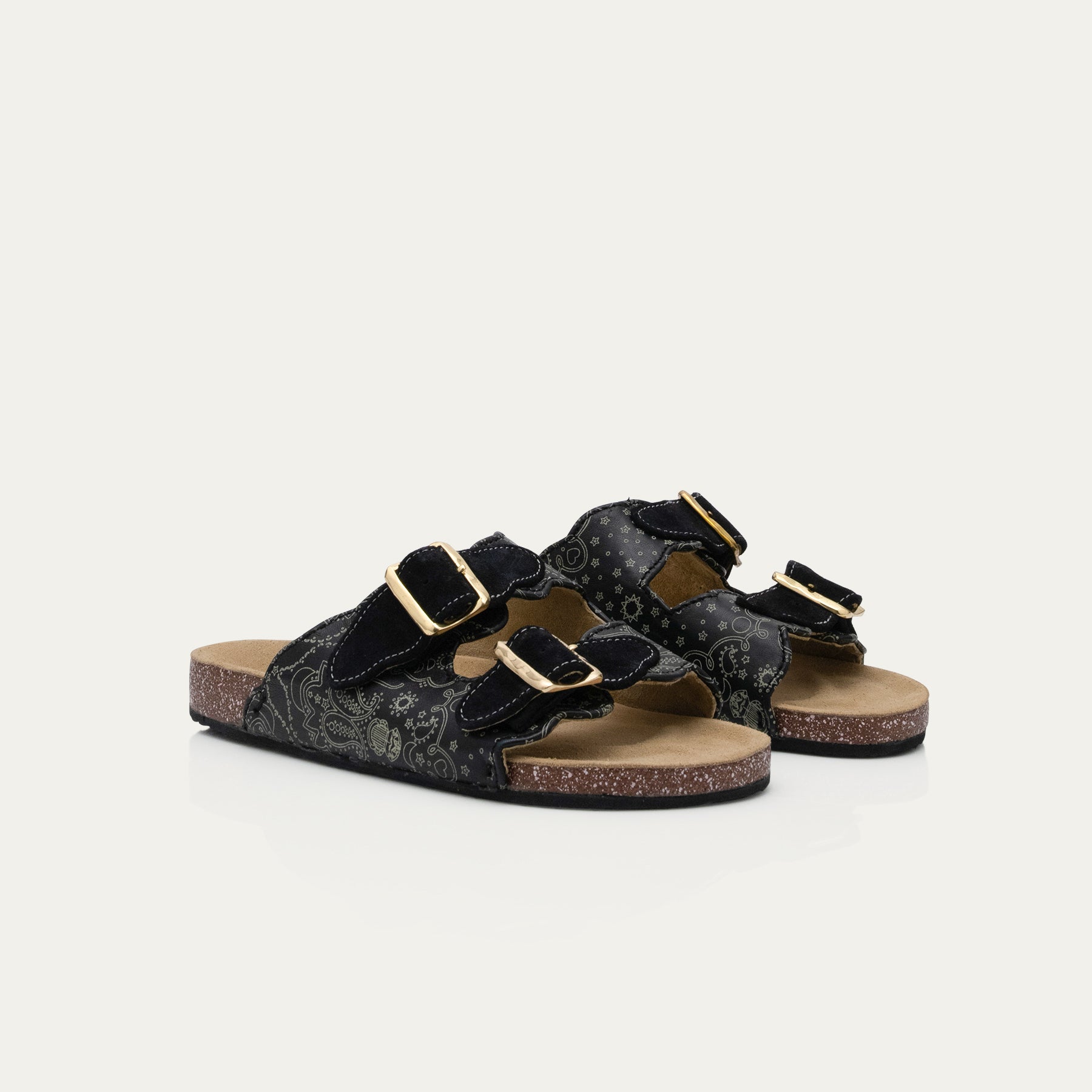 Sandales Cuir Nappa Noir Odette Bandana