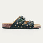 Sandales Cuir Nappa Noir Odette Oeillets