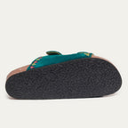 Sandales Cuir Suede Odette Bleu Canard