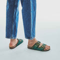 Sandales Cuir Suede Odette Bleu Canard