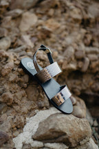White Sun - Diletta Sandals - Pewter Croco - Women