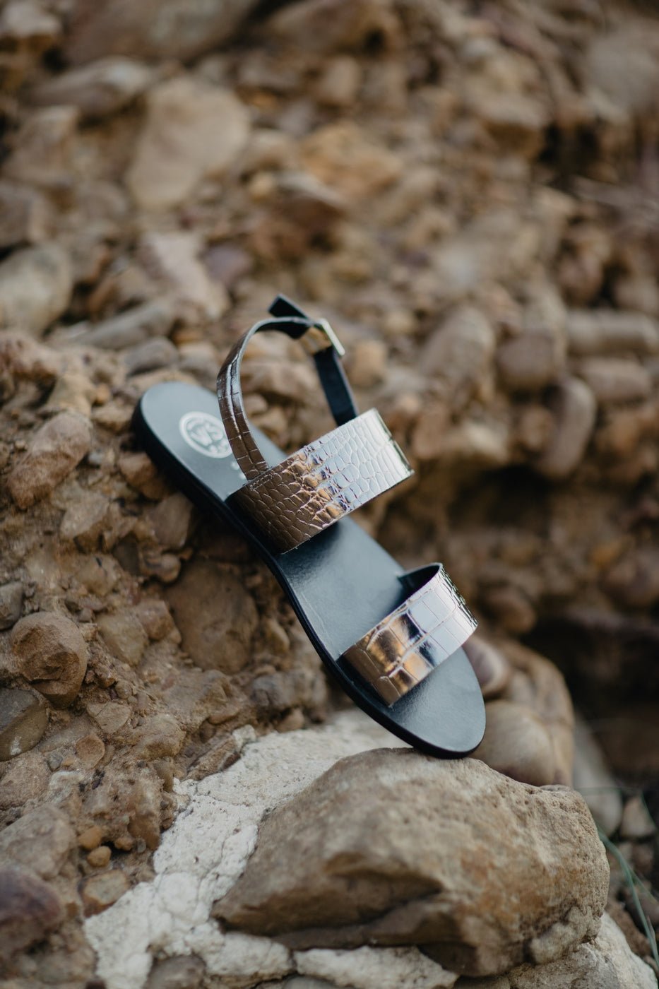 White Sun - Diletta Sandals - Pewter Croco - Women