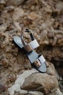 White Sun - Diletta Sandals - Pewter Croco - Women's