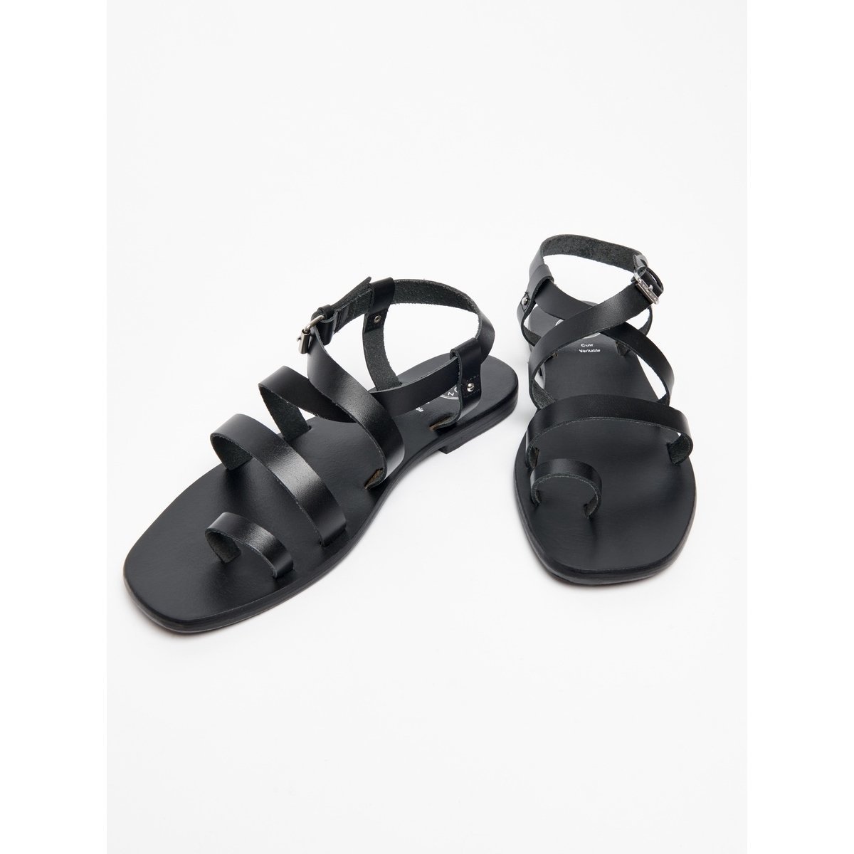 White Sun - Ahoura Sandals - Black Buff - Black