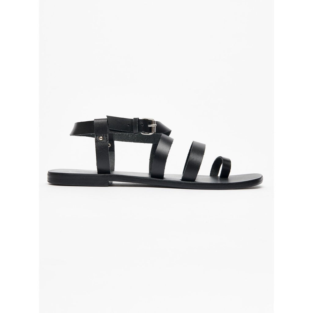White Sun - Ahoura Sandals - Black Buff - Black