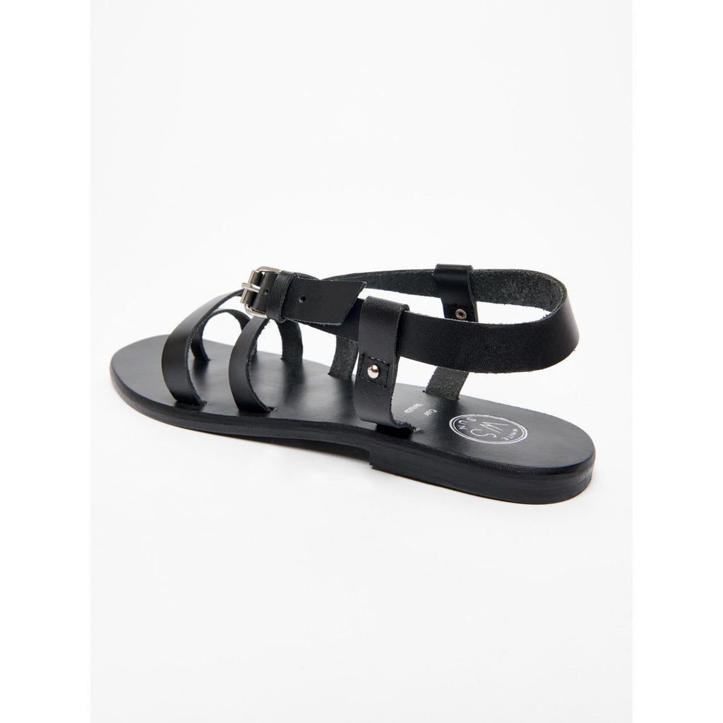 White Sun - Ahoura Sandals - Black Buff - Black