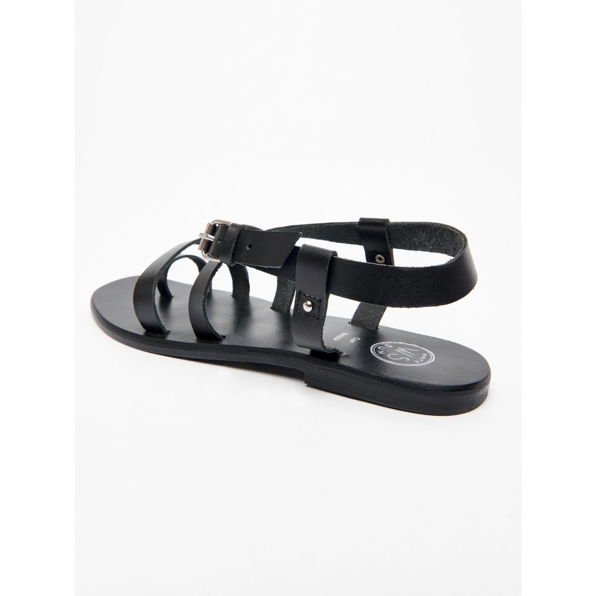 White Sun - Ahoura Sandals - Black Buff - Black