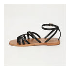 White Sun - Amelia Sandals - Black Sheep Nappa - Black