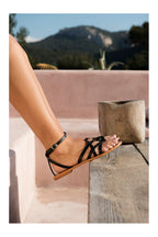 White Sun - Amelia Sandals - Black Sheep Nappa - Black