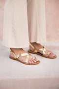 White Sun - Devakali Sandals - Dark Gold Buff - Dark Gold