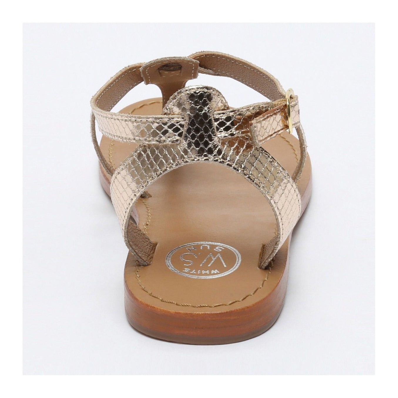 White Sun - Harpa Sandals - Gold Snake Foil - Gold Snake