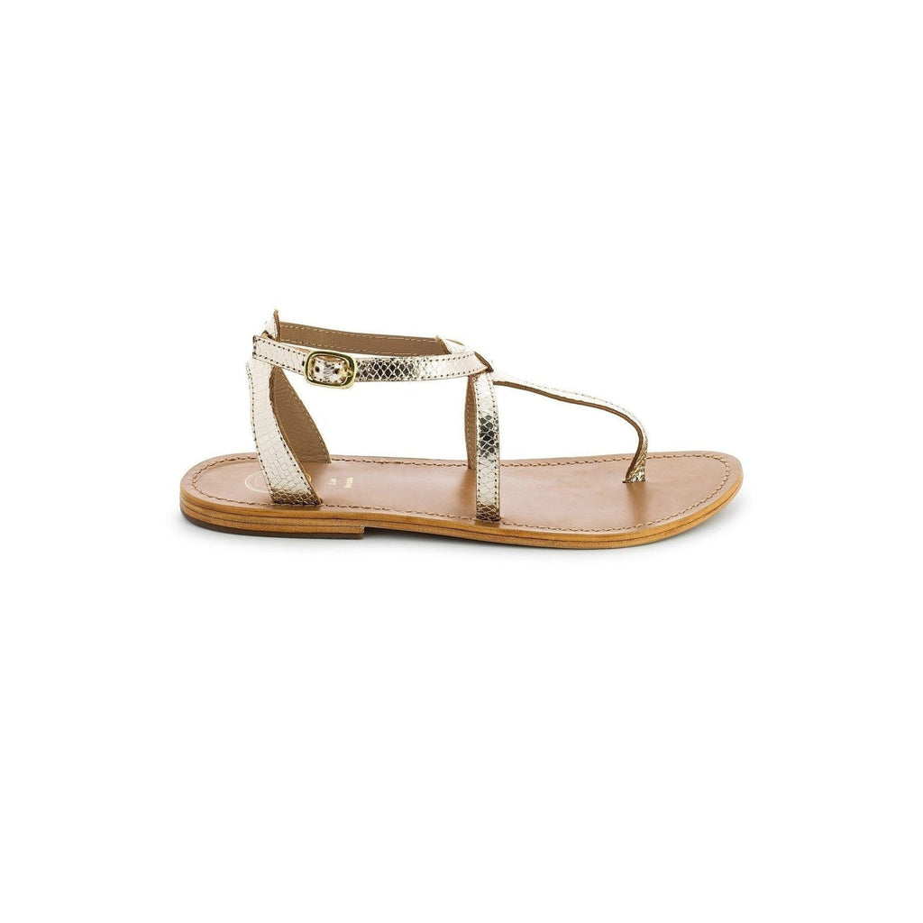 White Sun - Harpa Sandals - Gold Snake Foil - Gold Snake
