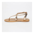 White Sun - Harpa Sandals - Gold Snake Foil - Gold Snake
