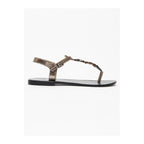 White Sun - Natal Sandals - Pewter Metallic Crackle Foil Goat - Pewter Crackle