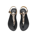 White Sun - Natal Sandals - Pewter Metallic Crackle Foil Goat - Pewter Crackle