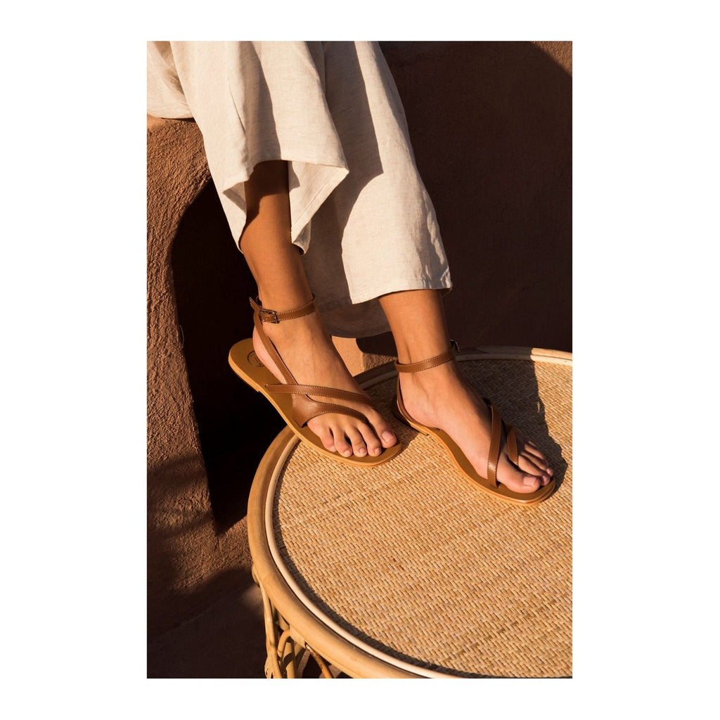 White Sun - Tinley Sandals - Camel Goat Leather - Camel