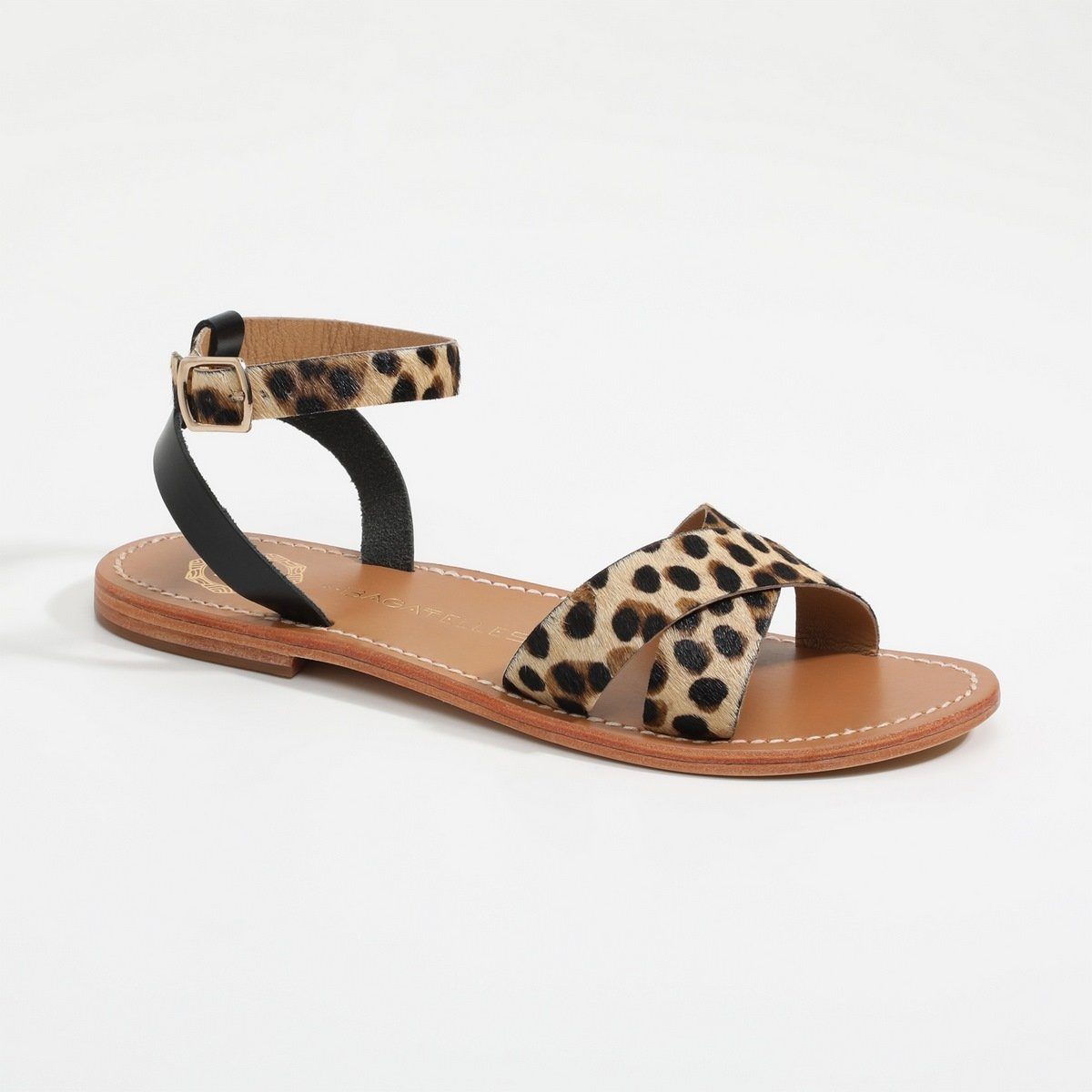 Les Bagatelles - Sandalias Brione - Negro y Leopardo