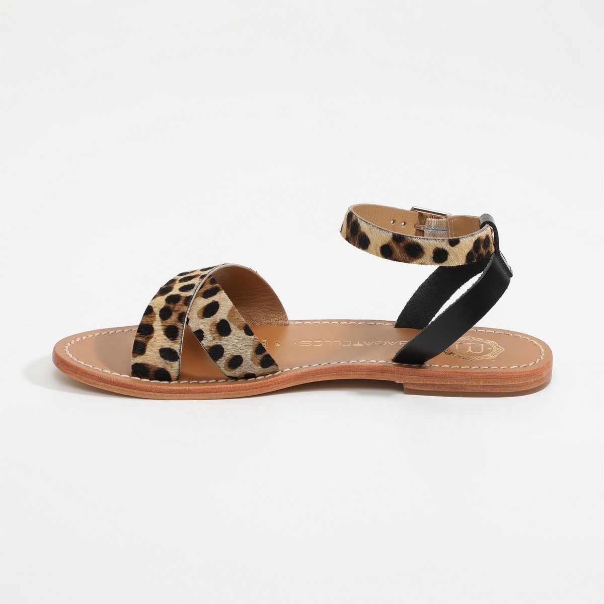 Les Bagatelles - Sandalias Brione - Negro y Leopardo