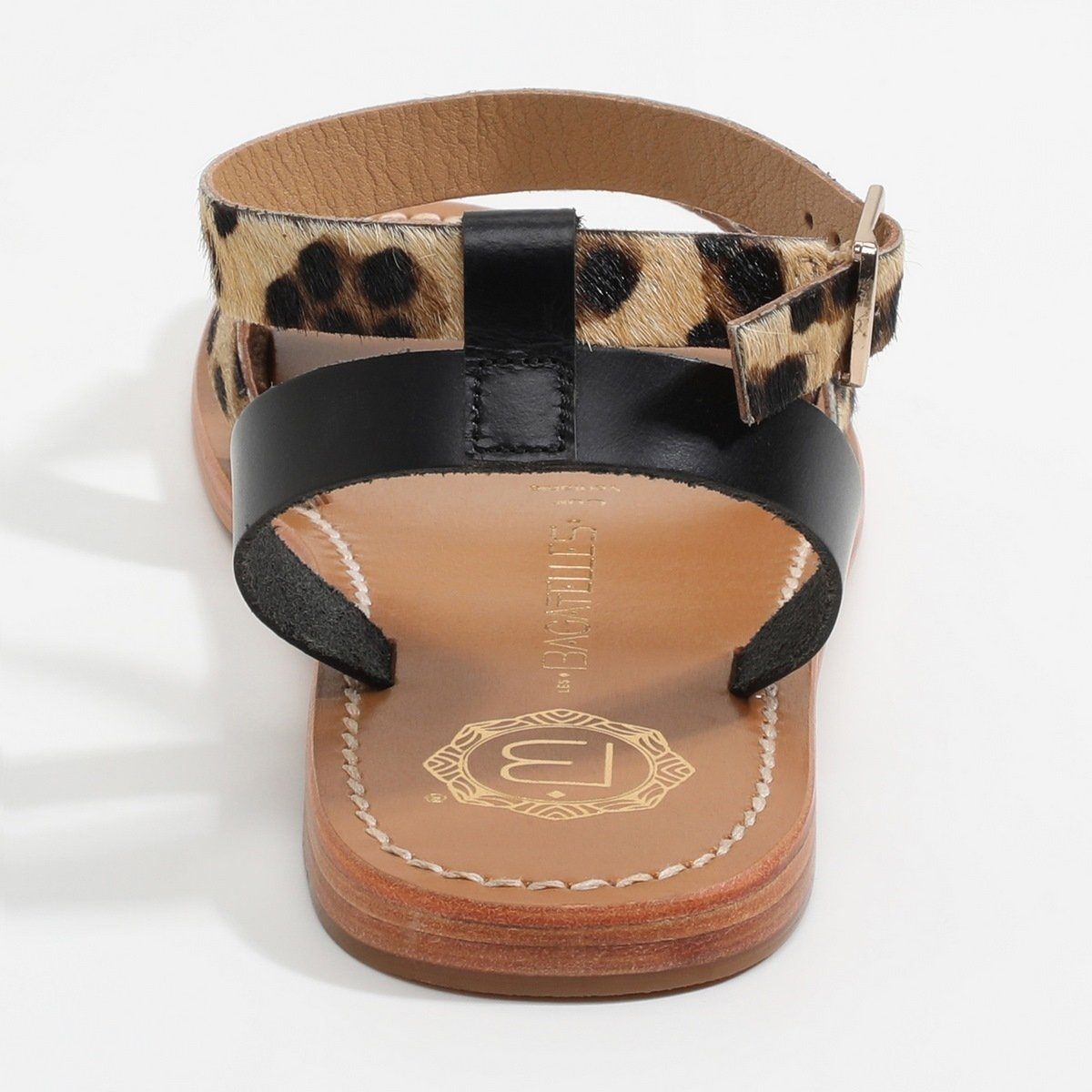 Les Bagatelles - Sandalias Brione - Negro y Leopardo