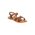 White Sun - Eneya Sandals - Tan Croco Print Goat - Brown Croco