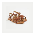 White Sun - Eneya Sandals - Tan Croco Print Goat - Brown Croco