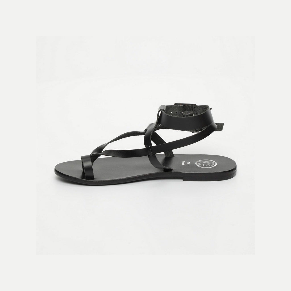 White Sun - Hermance Sandals - Black Buff - Black