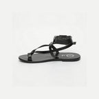 White Sun - Hermance Sandals - Black Buff - Black