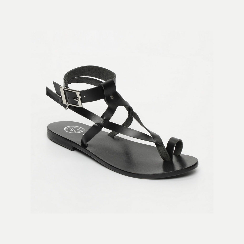 White Sun - Hermance Sandals - Black Buff - Black