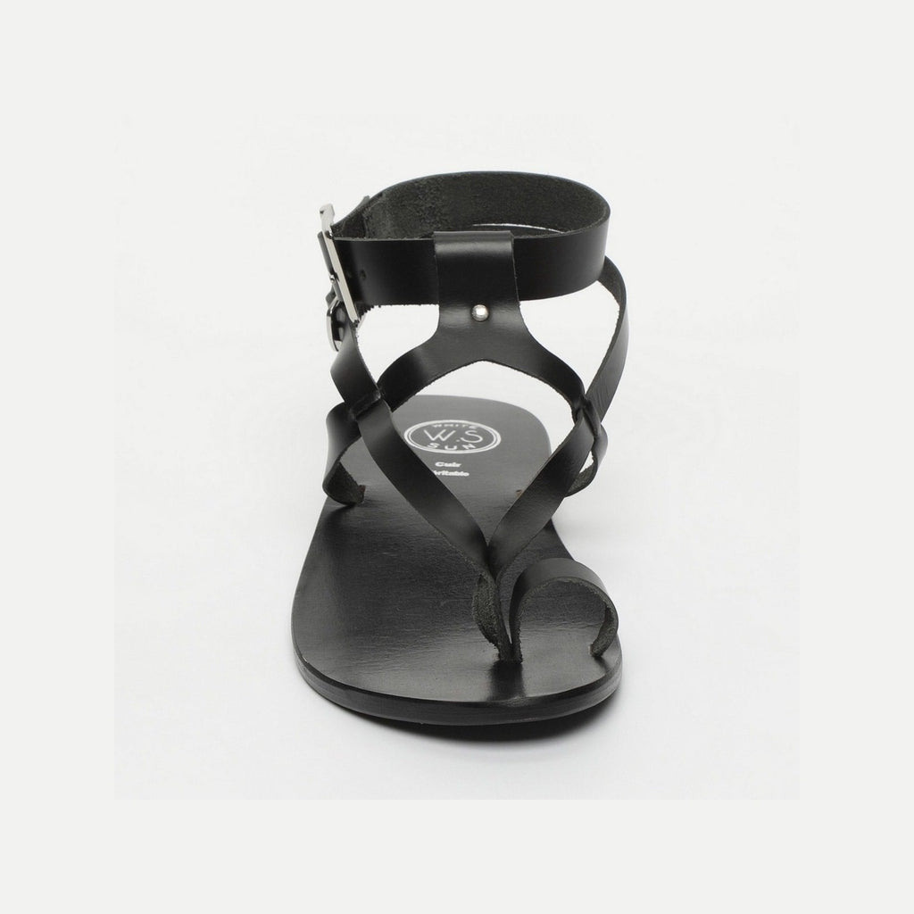 White Sun - Hermance Sandals - Black Buff - Black