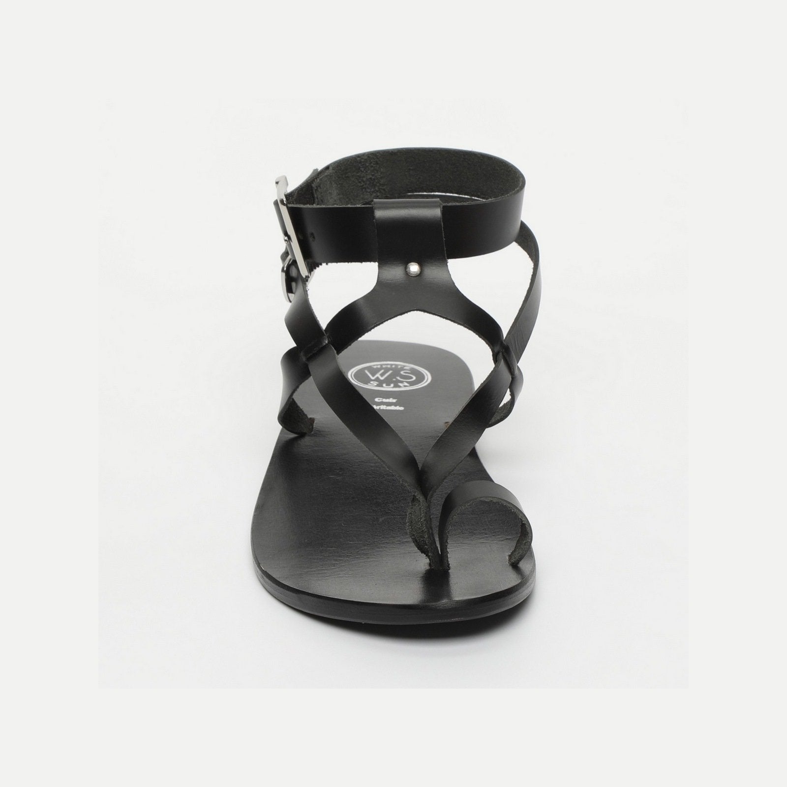 White Sun - Hermance Sandals - Black Buff - Black