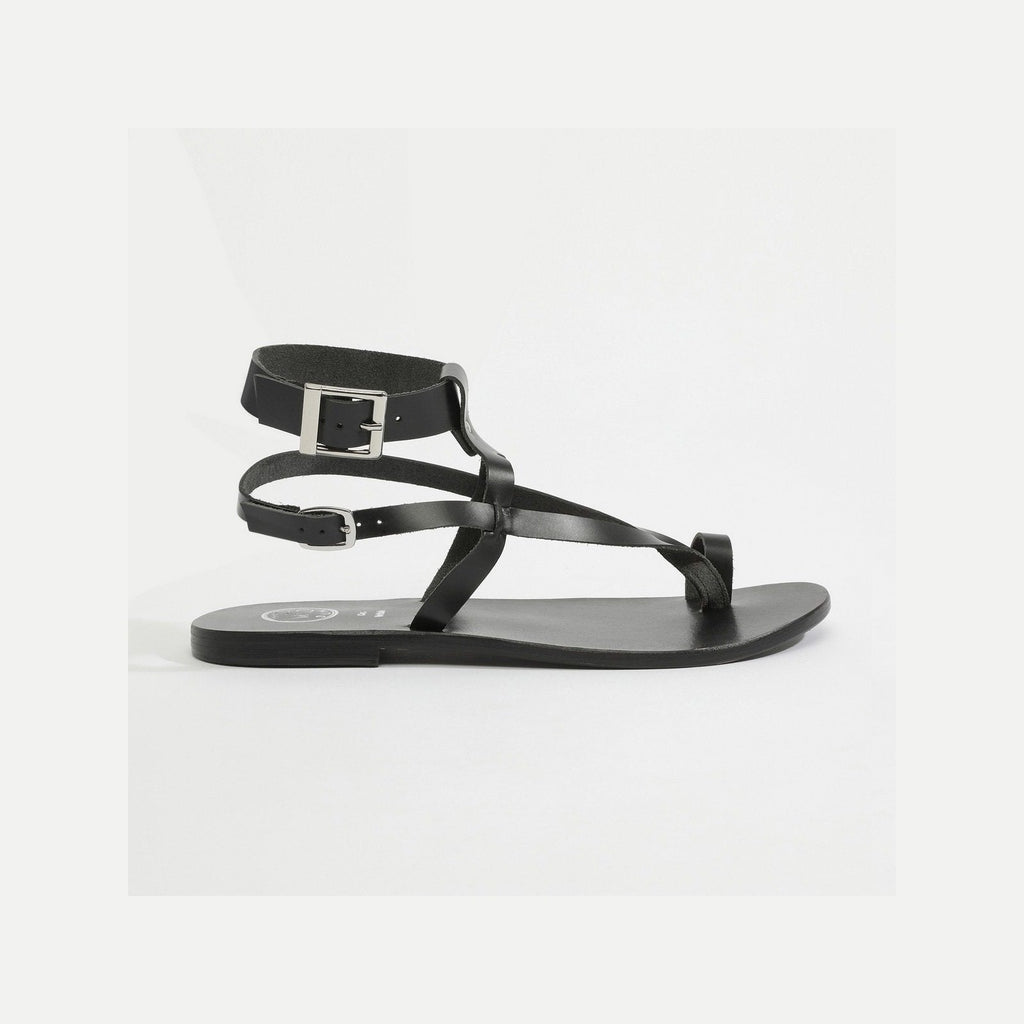 White Sun - Hermance Sandals - Black Buff - Black