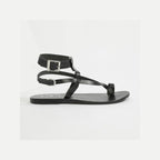 White Sun - Hermance Sandals - Black Buff - Black