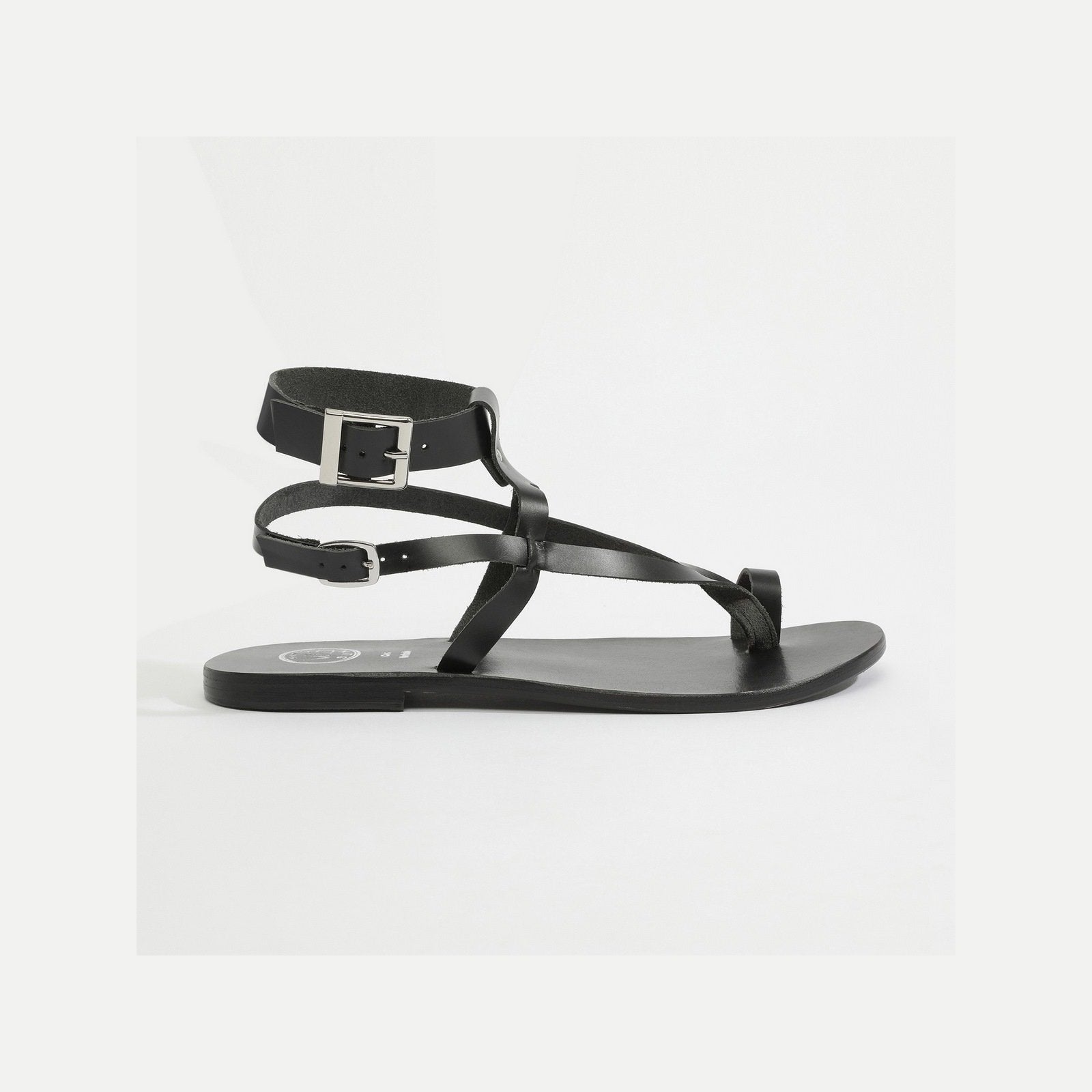 White Sun - Hermance Sandals - Black Buff - Black