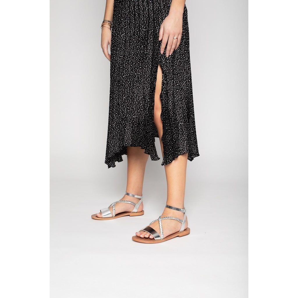 White Sun - Leandra Sandals - Buff Silver - Silver