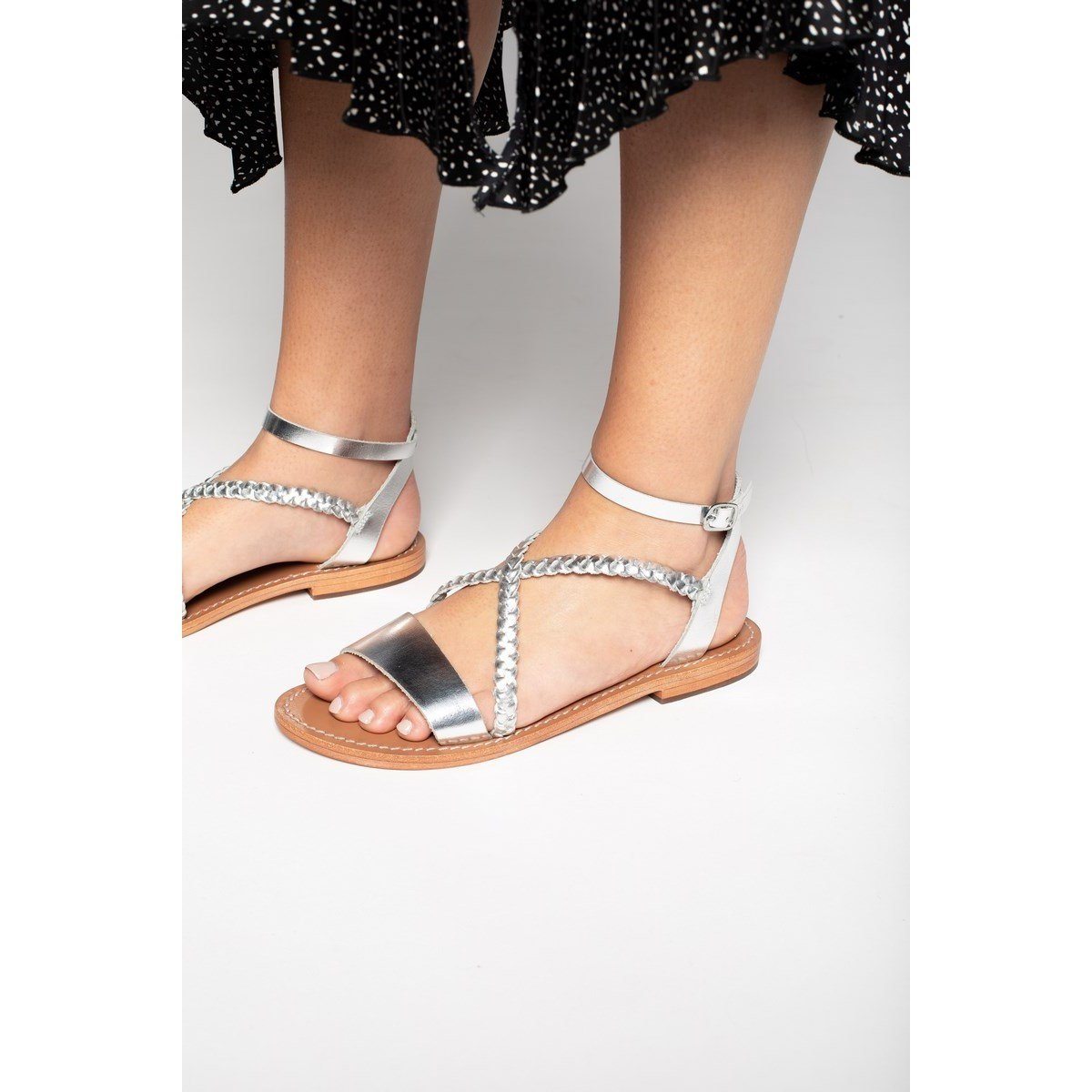 White Sun - Leandra Sandals - Buff Silver - Silver