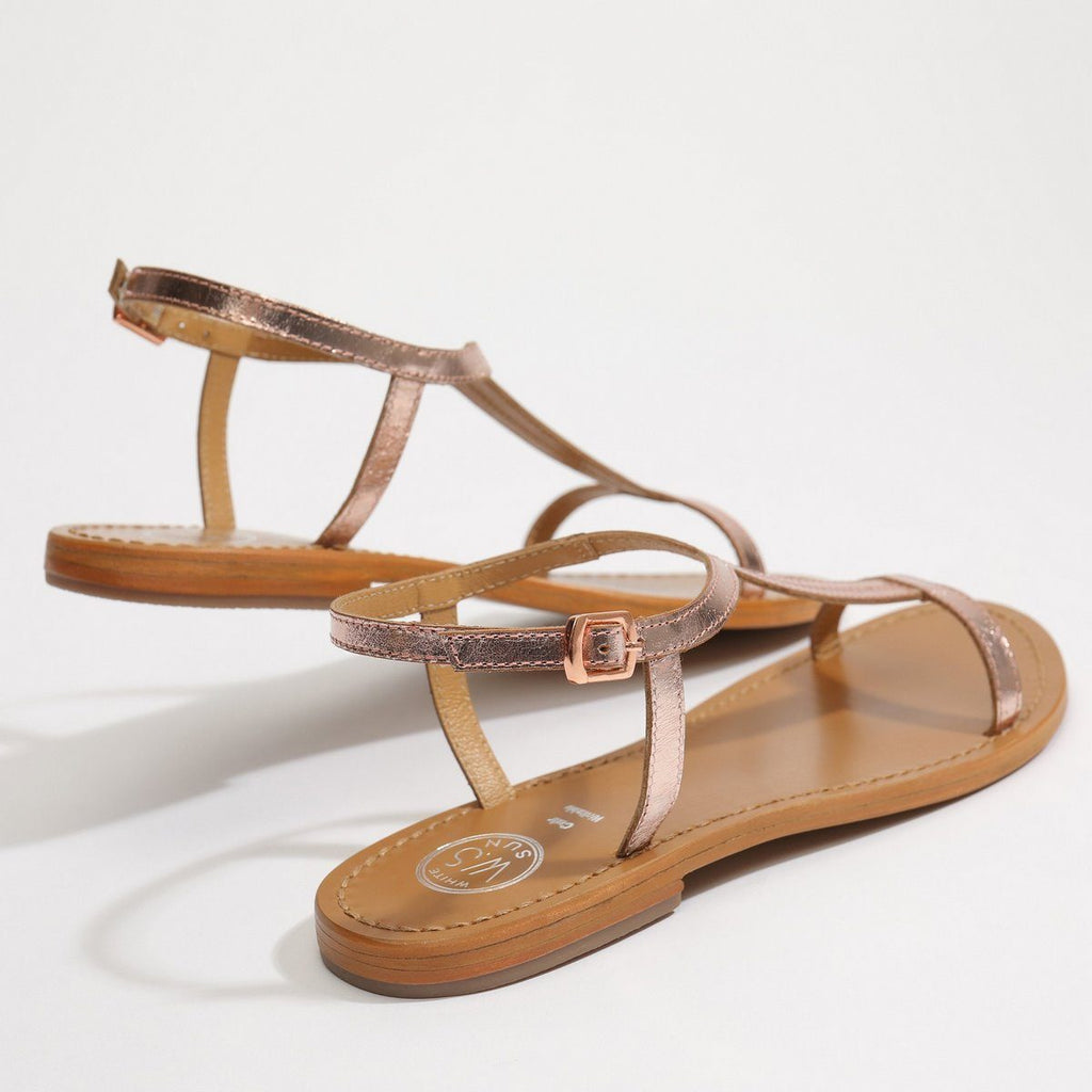 White Sun - Miramar Sandals - Cow Rose Gold - Goldpink