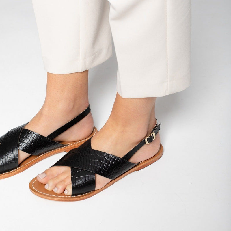 Les Bagatelles - Sandalias Sibella - Croco Negro