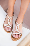 White Sun - Sandales Tara - Gold Goat Leather - Gold