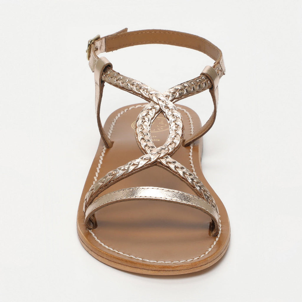 White Sun - Sandales Tara - Gold Goat Leather - Gold