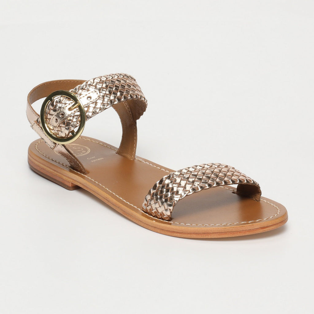 White Sun - Tiffany Sandals - Gold Goat Leather - Gold